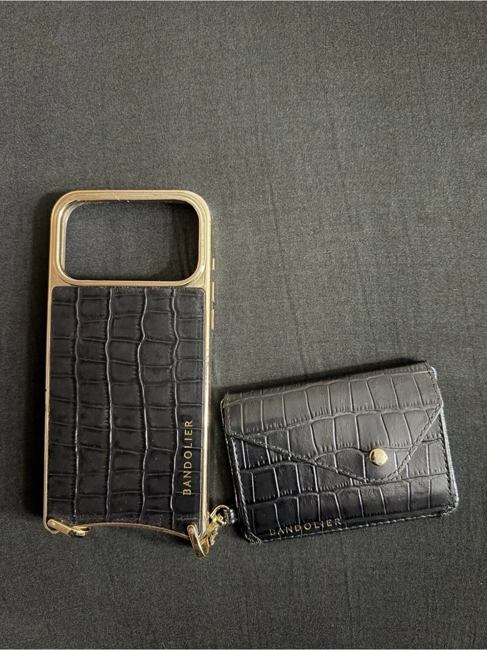 Bandolier Black Magsafe Phone Case and Remi Wallet. 17 ProMax